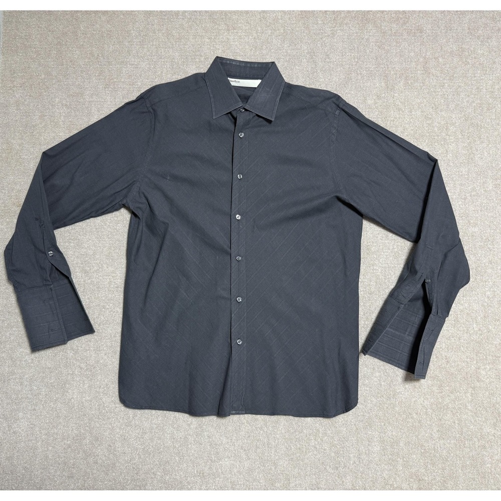 Perry Ellis Shirt Mens‎ Large Button Up Dress Long Sleeve Textured Casual